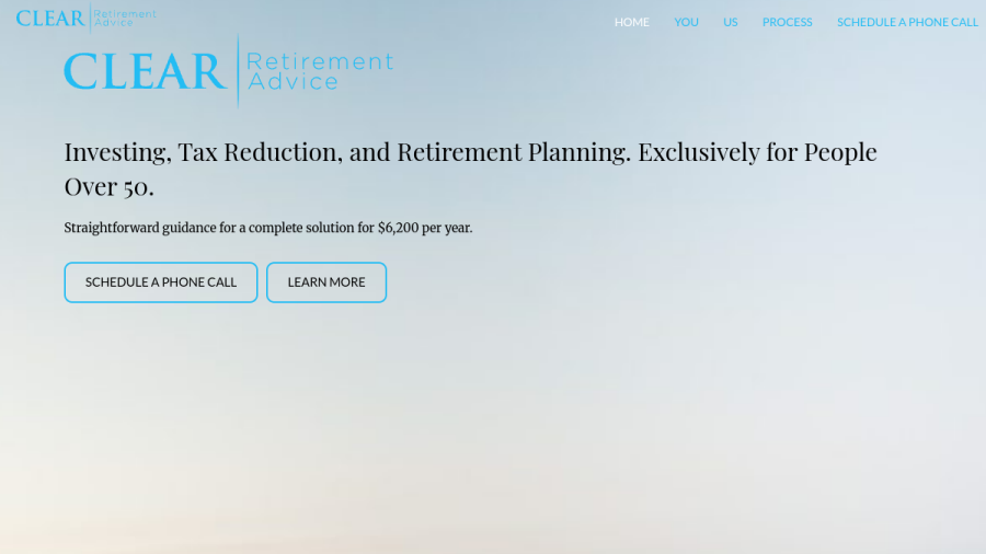 Screenshot of the Clear Retirement Advice LLC website