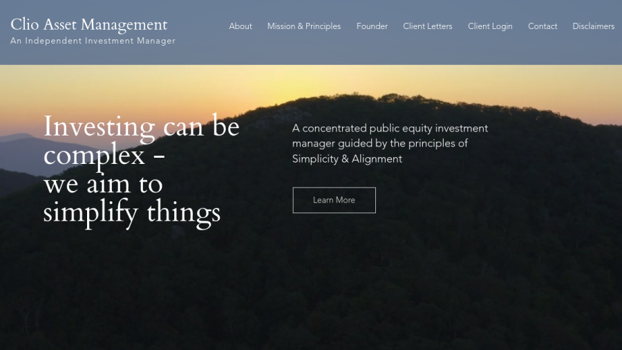 Screenshot of the Clio Asset Management LLC website