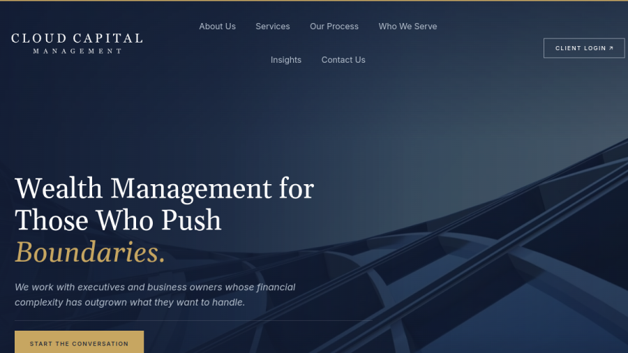 Screenshot of the Cloud Capital Management website
