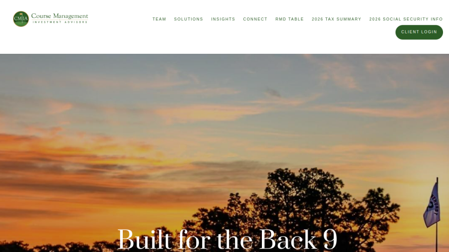 Screenshot of the Course Management Investment Advisors, LLC website