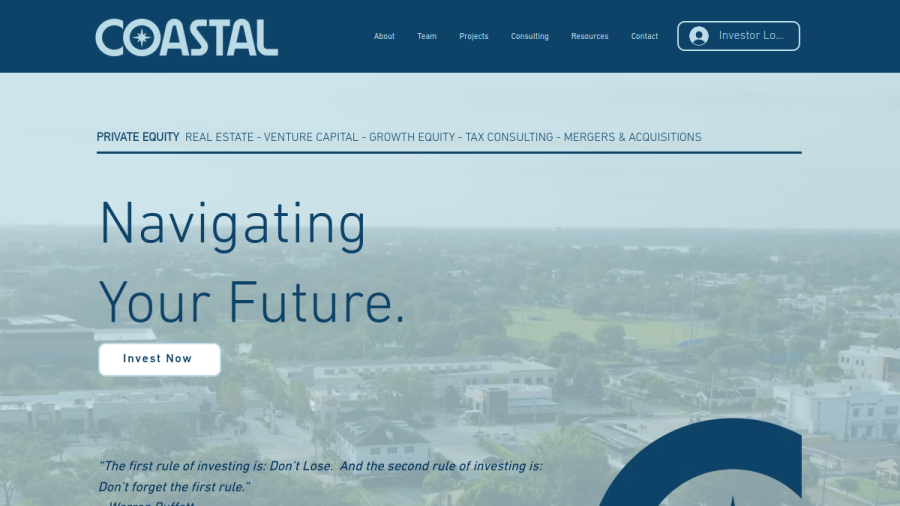 Screenshot of the Coastal Investment Company, LLC website