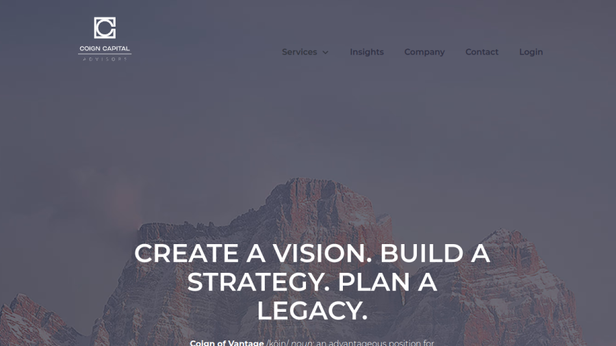 Screenshot of the Coign Capital Advisors LLC website
