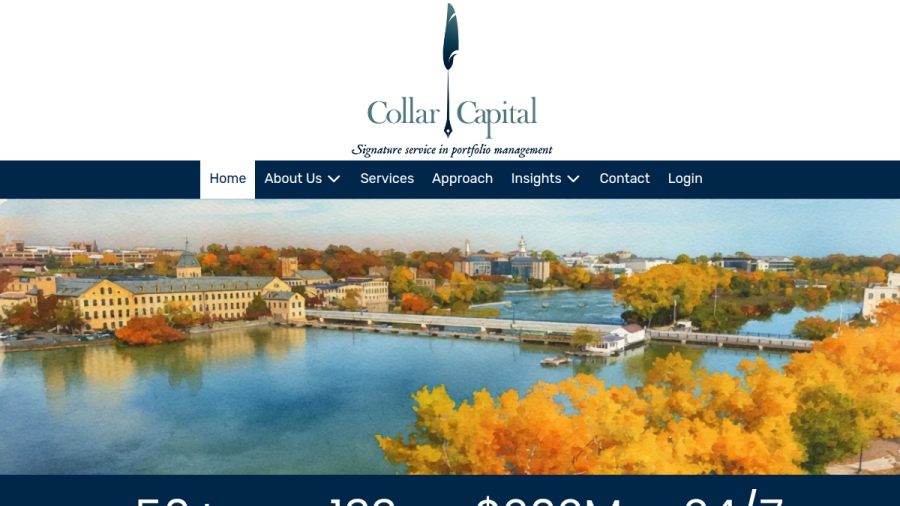 Screenshot of the Collar Capital Management, LLC website
