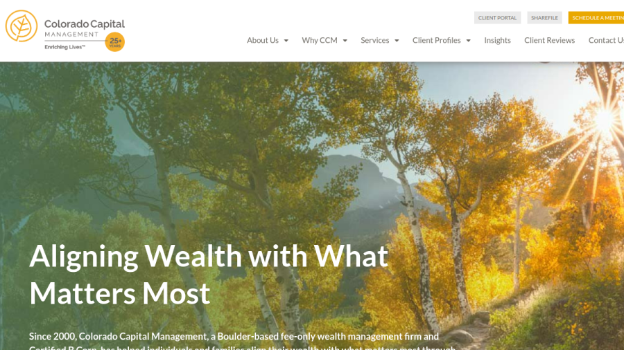 Screenshot of the Colorado Capital Management website