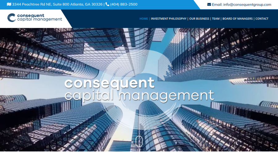 Screenshot of the Consequent Capital Management, LLC website