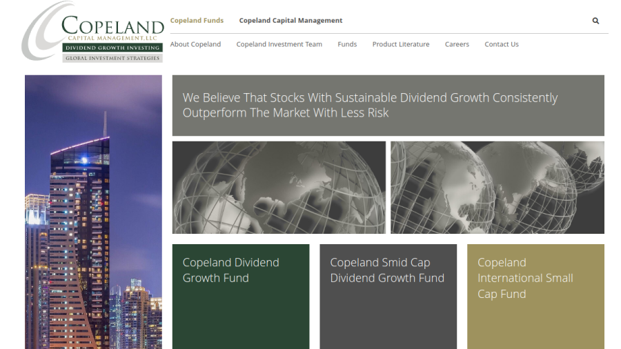 Screenshot of the Copeland Capital Management, LLC website