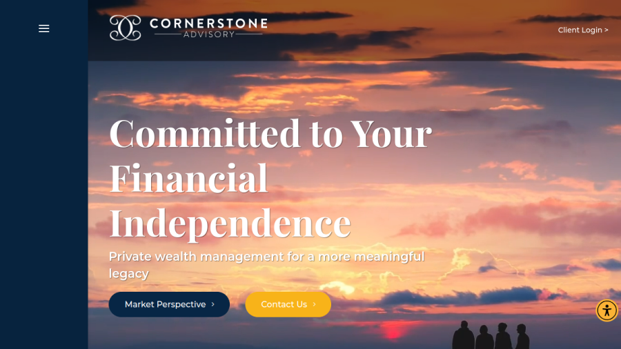 Screenshot of the Cornerstone Advisory website