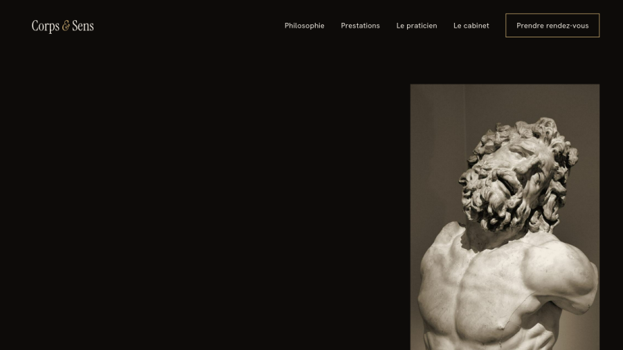 Site web créé pour Corps & Sens