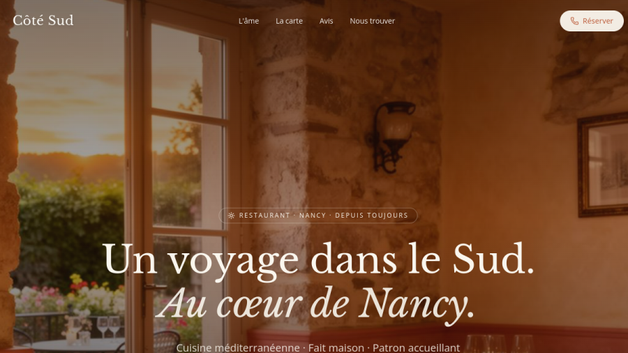 Site web créé pour Côte Sud Sunshine