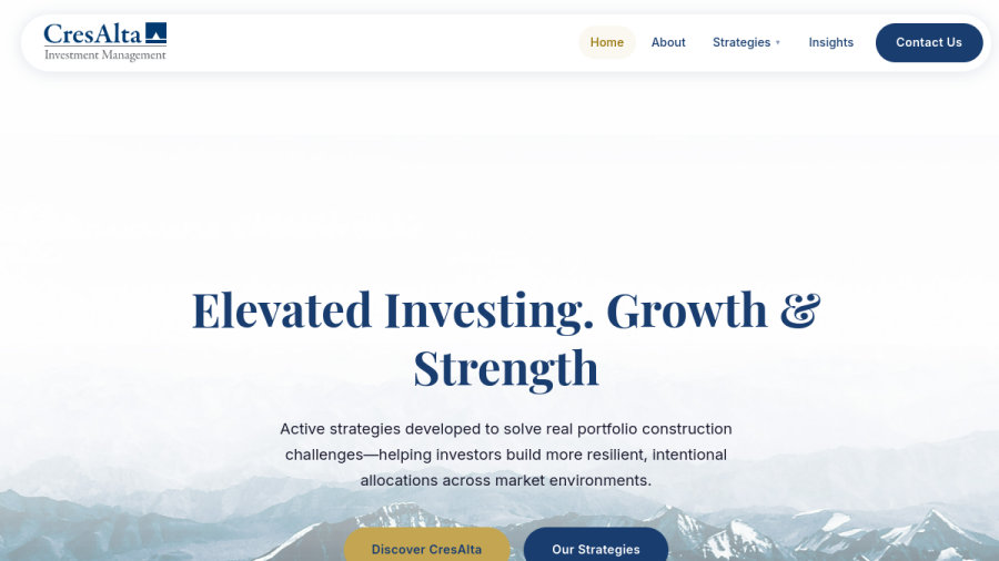 Screenshot of the Cresalta Investment Management, INC. website