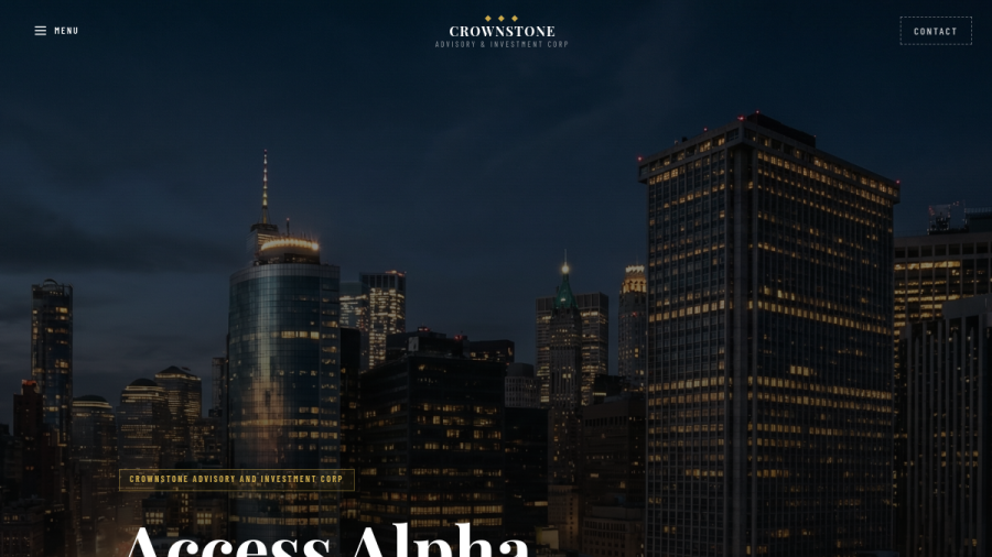 Screenshot of the Crownstone Advisory & Investment Corp website