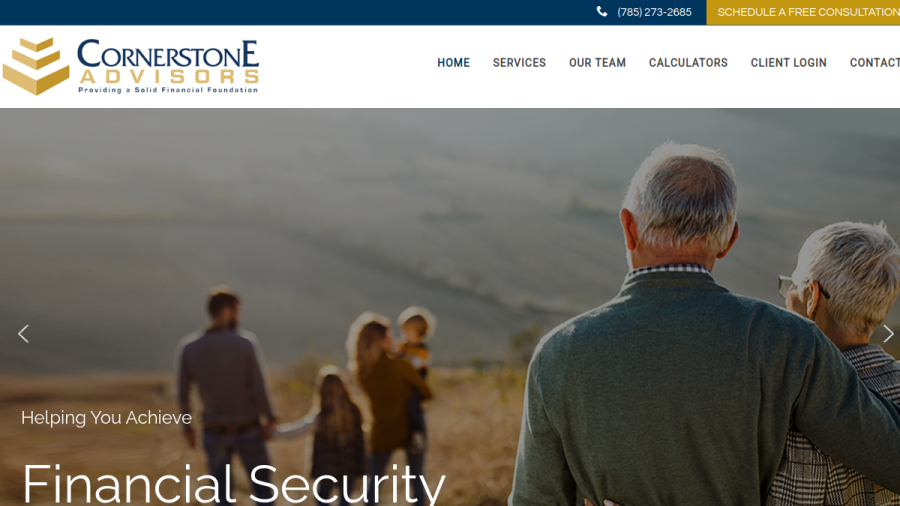 Screenshot of the Cornerstone Advisors website
