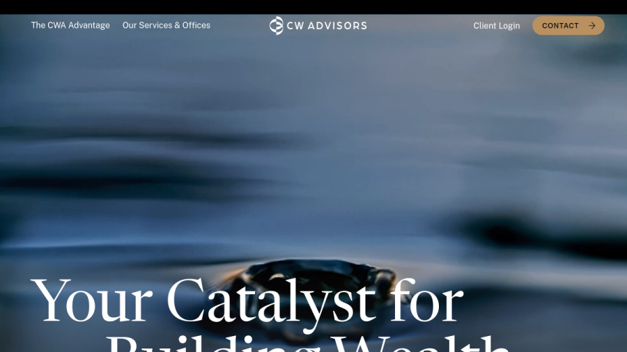 Screenshot of the Cw Advisors, LLC website