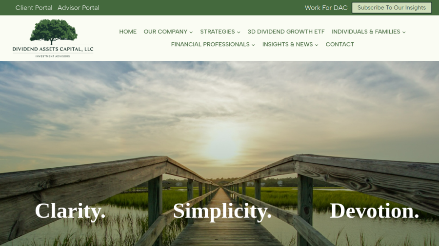 Screenshot of the Dividend Assets Capital, LLC website
