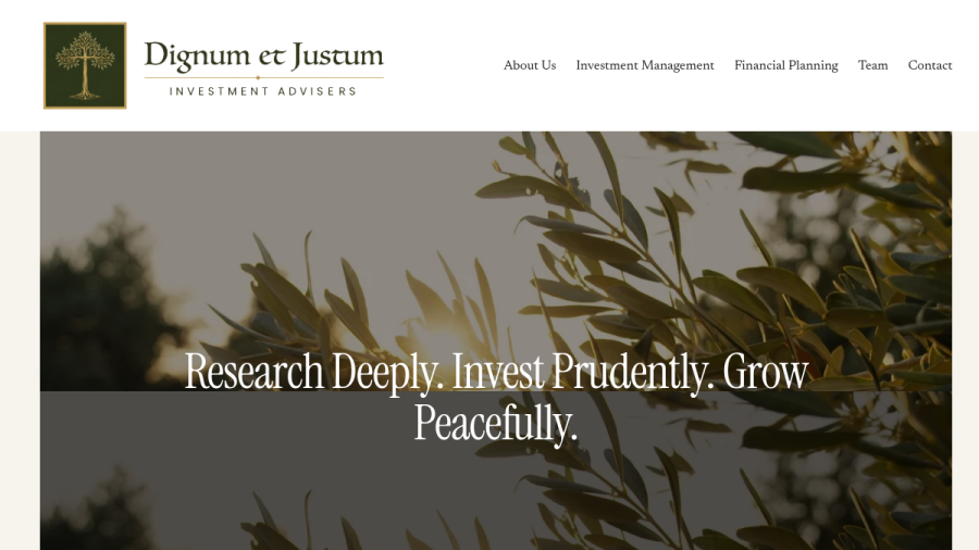 Screenshot of the Dignum Et Justum website