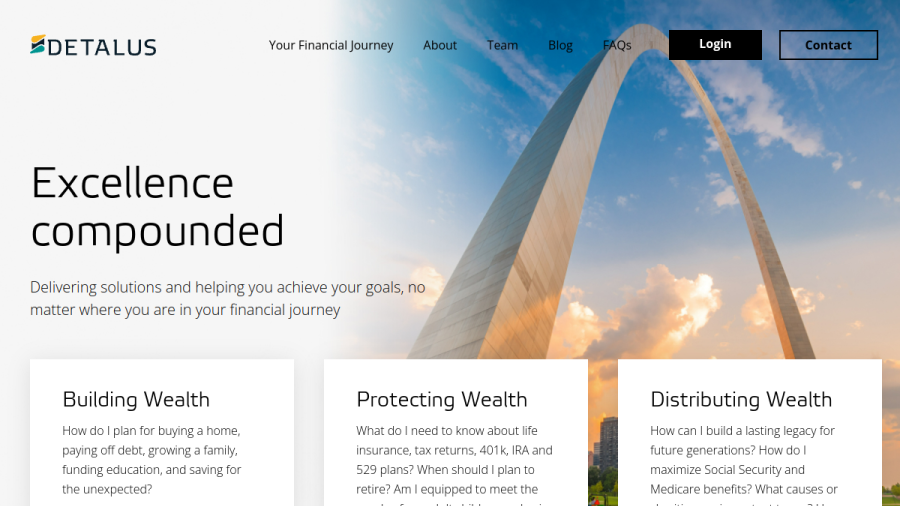 Screenshot of the Detalus Advisors, LLC website