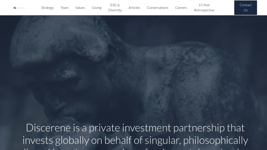 Screenshot of the Discerene Group LP website