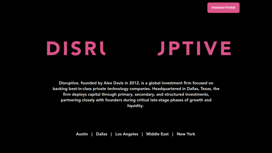 Screenshot of the Disruptive Technology Advisers LLC website