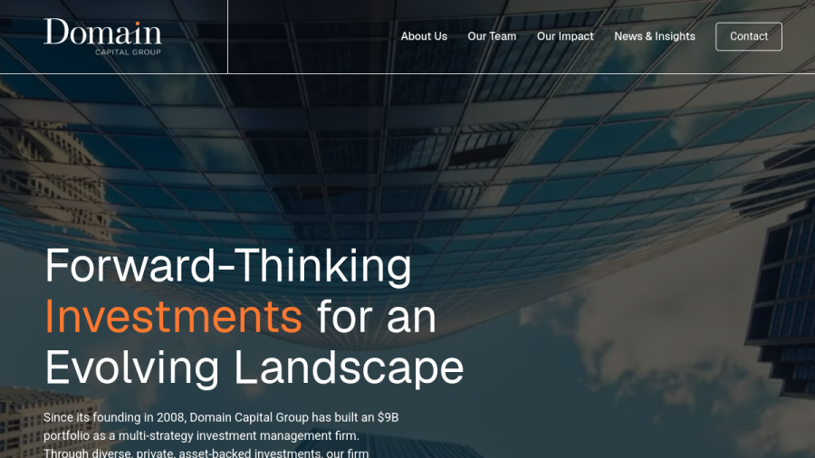 Screenshot of the Domain Timber Advisors, LLC website
