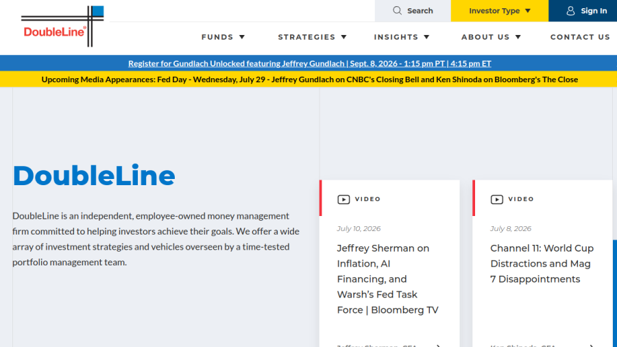Screenshot of the Doubleline Alternatives LP website
