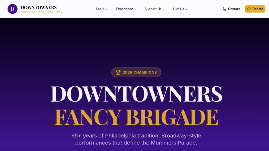 Downtowners Fancy Brigade website built by One Tap Media
