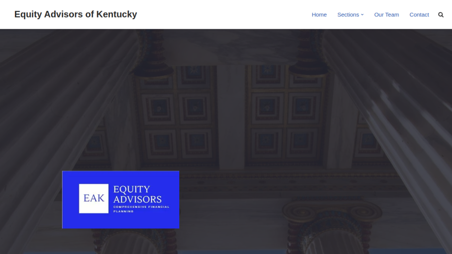 Screenshot of the Equity Advisors Of Kentucky INC website