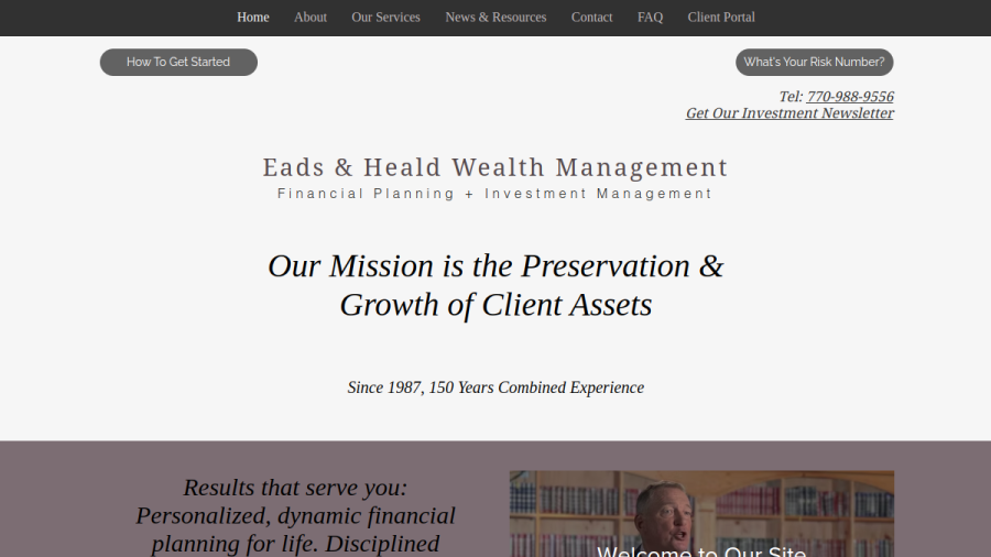 Screenshot of the Eads & Heald Wealth Management website