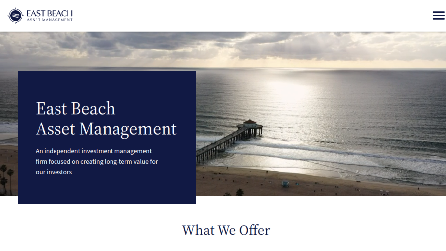 Screenshot of the East Beach Asset Management, LLC website
