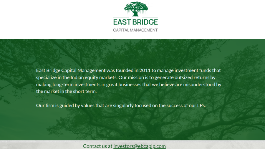 Screenshot of the East Bridge Capital Management LP website
