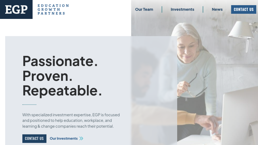 Screenshot of the Education Growth Partners, LLC website