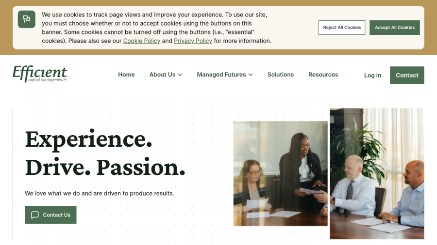 Screenshot of the Efficient Capital Management LLC website