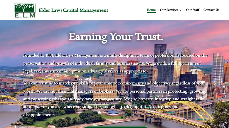 Screenshot of the Elm Capital Management LLC website