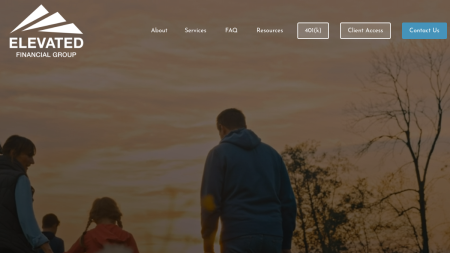 Screenshot of the Elevated Financial Group website