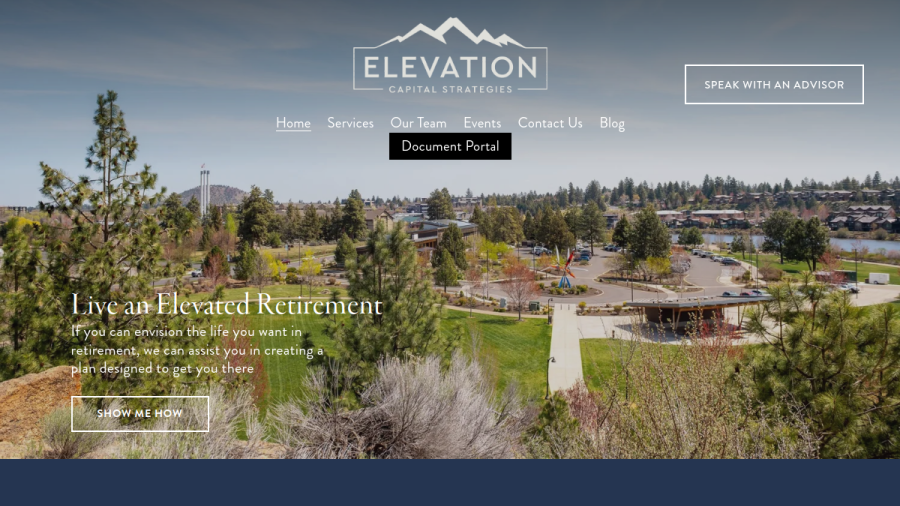 Screenshot of the Elevation Capital Advisory website