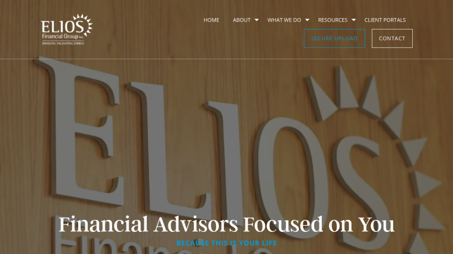Screenshot of the Elios Financial Group, INC. website