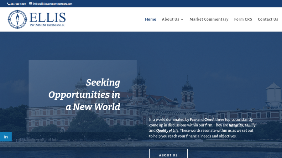 Screenshot of the Ellis Investment Partners, LLC website