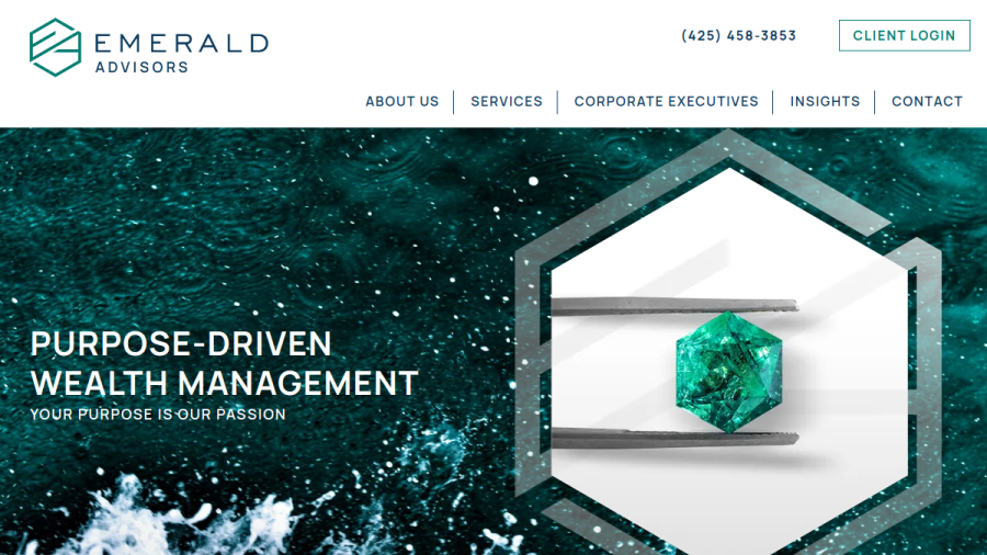 Screenshot of the Emerald Advisors, LLC website
