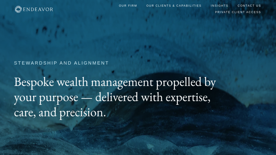 Screenshot of the Endeavor Advisors, LLC website