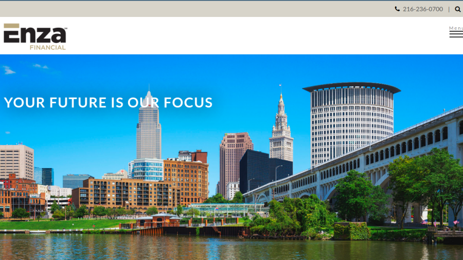 Screenshot of the Enza Financial, LLC website
