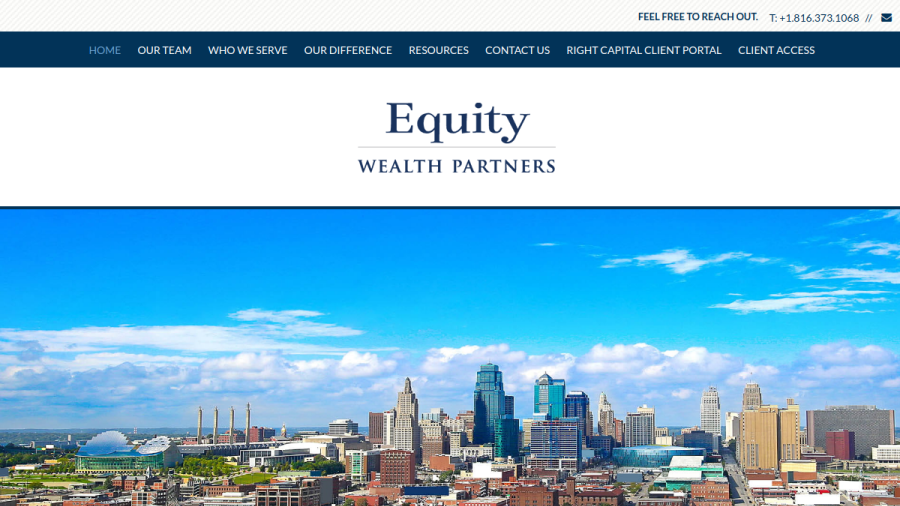Screenshot of the Equity Wealth Partners, LLC website