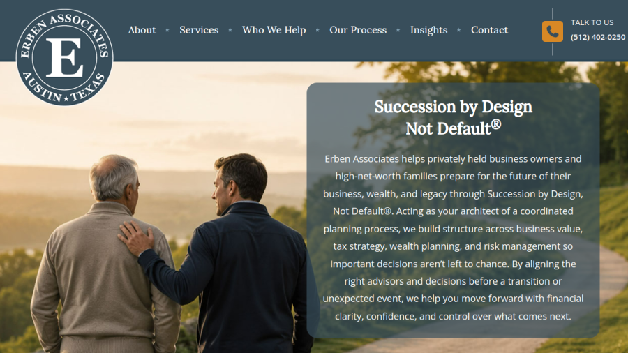Screenshot of the Erben Associates, LLC website