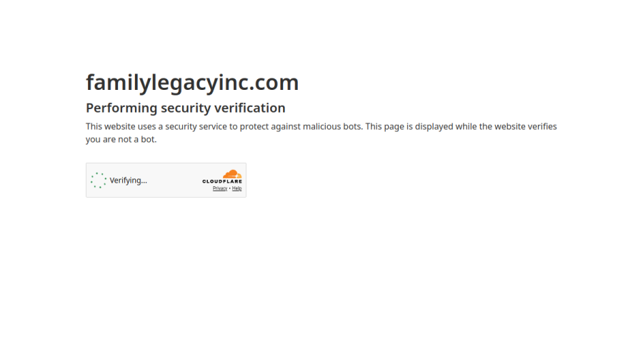 Screenshot of the Family Legacy, INC. website