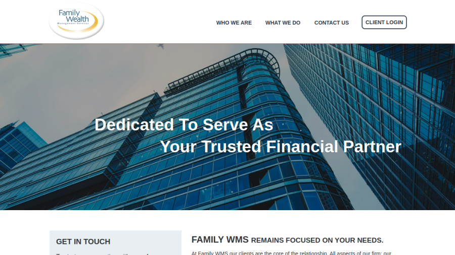 Screenshot of the Family Wms, LLC website