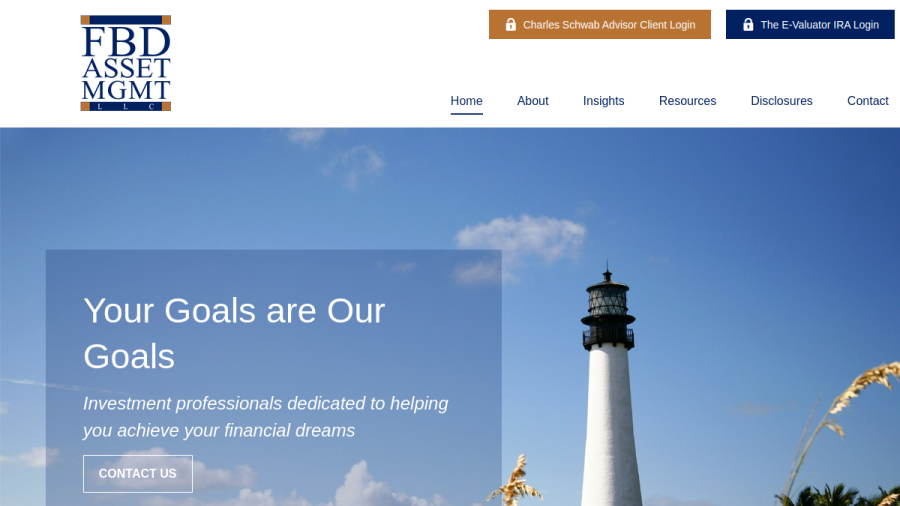 Screenshot of the Fbd Asset Mgmt website