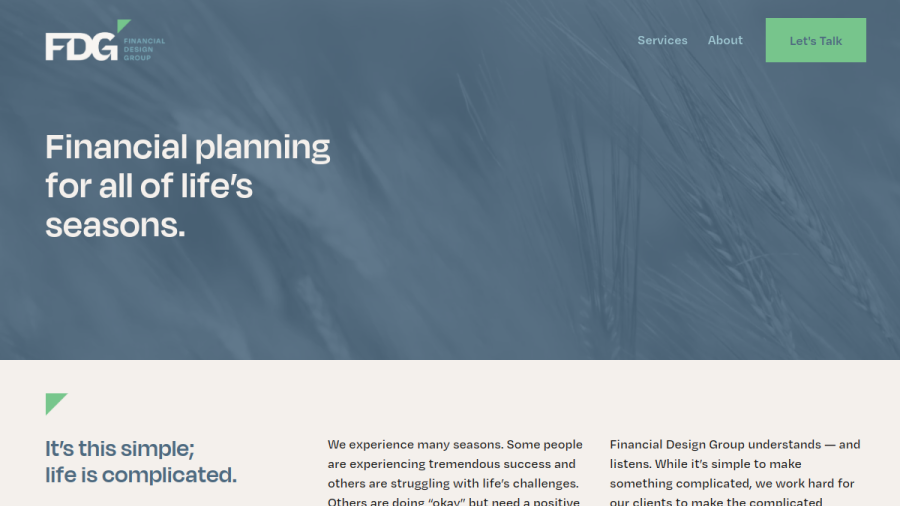 Screenshot of the Financial Design Group, LLC website