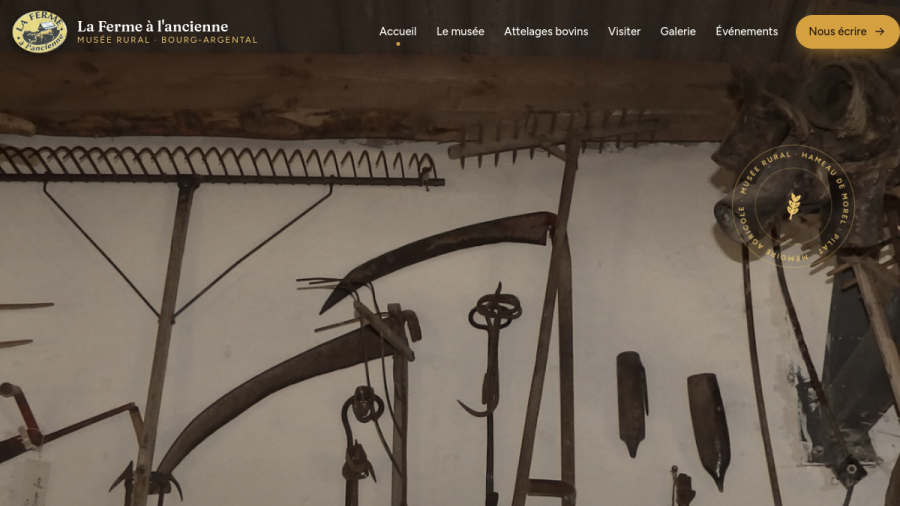 Site web créé pour La Ferme à l'Ancienne