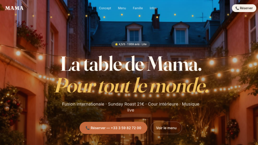 Site web créé pour Festive Mama