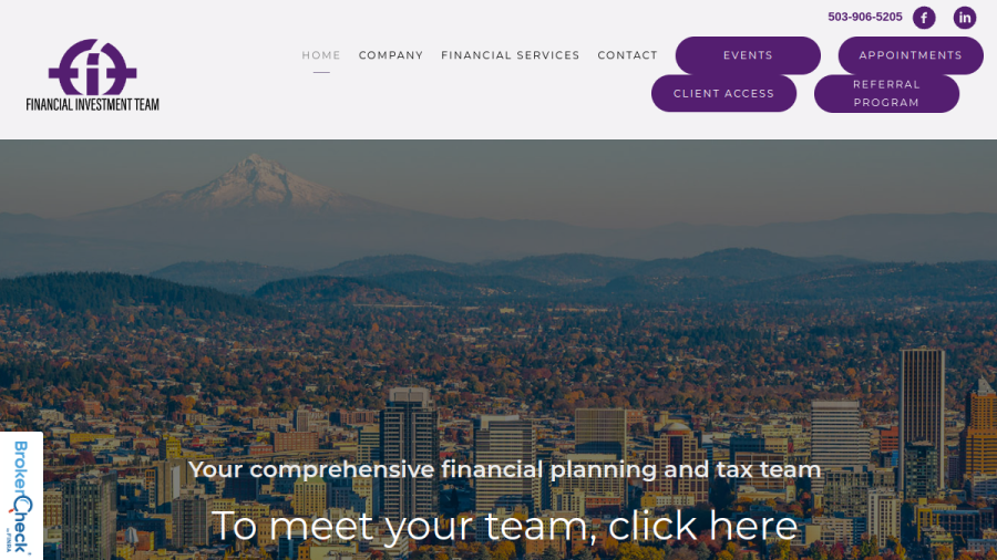 Screenshot of the Financial Investment Team ("Fit") website