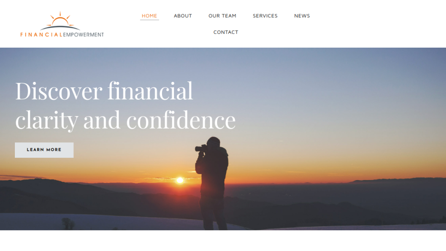 Screenshot of the Financial Empowerment LLC website