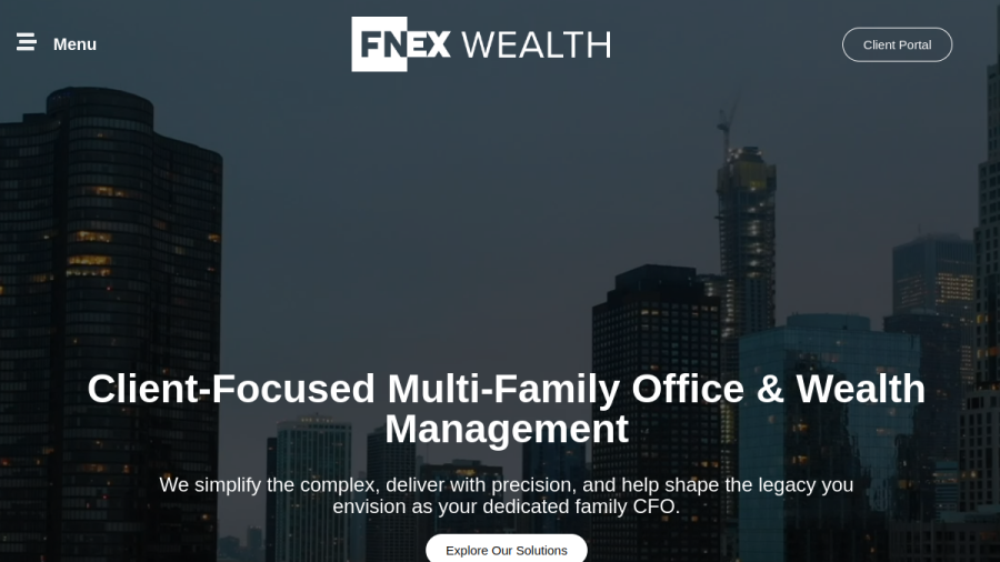 Screenshot of the Fnex Wealth, LLC website